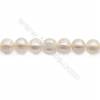 Fresh Water Pearl Beads Strand  Round  Size 8~9mm  Hole 0.8mm  15~16" x 1strand