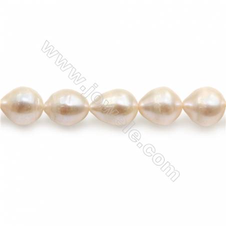 Fresh Water White Pearl Beads Strand  Oval  Size 9~10x11~13mm  Hole 0.8mm  15~16" x 1strand