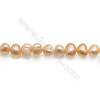 Perles de culture naturelles  perles d'eau douce  pêche sur fil  6~8mm  trou 0.6mm x1 fil 15~16"