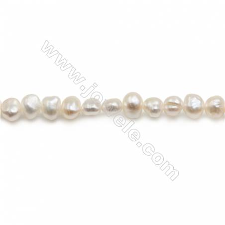 Fresh Water White Pearl Beads Strand  Irregular  Size 4~5mm  Hole 0.6mm  15~16" x 1strand