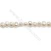 Fresh Water White Pearl Beads Strand  Irregular  Size 4~5mm  Hole 0.6mm  15~16" x 1strand