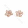 Pink Mother-of-pearl Shell Flower Charm Size8mm Hole0.9mm 12pcs/Pack