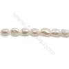 Fresh Water White Pearl Beads Strand  Irregular  Size 9~10mm  Hole 0.8mm  15~16" x 1strand