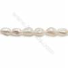 Fresh Water White Pearl Beads Strand  Irregular  Size 10~11mm  Hole 0.8mm  15~16" x 1strand