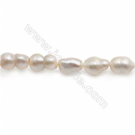 Fresh Water White Pearl Beads Strand  Oval  Size 13~15x19~21mm  Hole 0.8mm  15~16" x 1strand