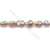 Perles de culture naturelles  perles d'eau douce ovale  pêche sur fil  11~13x17~20mm  trou 0.8mm x1 fil 15~16"