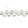 Perles de culture naturelles  perles d'eau douce goutte  blanche sur fil  11.5~12x12~14mm  trou 0.8mm x1 fil 15~16"