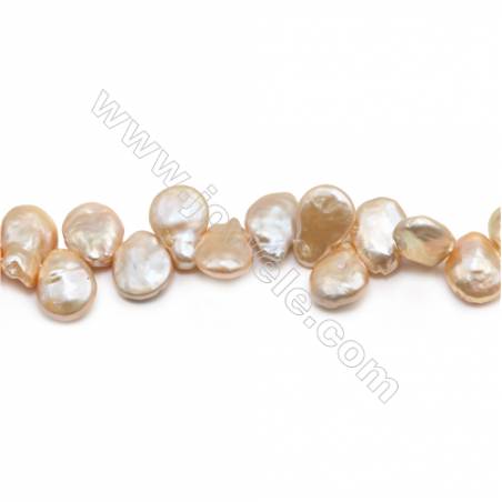 Perles de culture naturelles  perles d'eau douce goutte  pêche sur fil  13~14x16~18mm  trou 0.8mm x1 fil 15~16"