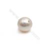 Natural White Pearl Half-Drilled Beads  Round  Diameter 8~8.5mm  Hole 0.8mm  10 pcs/pack