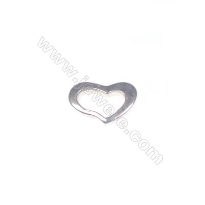 Heart-shaped 925 sterling silver jewelry accessories, 5x7 mm, x 100pcs