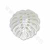 White Mother-Of-Pearl Shell Hollow Carved Leaf Charms Diameter 20x22mm 2pcs/Pack