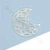 Accessoires de bijouterie demi-lune creuse en nacre blanche, 23x26mm, x 2pcs/pack