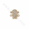 Brass Micro Pave Cubic Zirconia Charms Connector  Little Girl Size 14x13mm Hole 1.5mm 10pcs/Pack