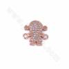 Brass Micro Pave Cubic Zirconia Charms Connector  Little Girl Size 14x13mm Hole 1.5mm 10pcs/Pack