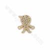 Brass Micro Pave Cubic Zirconia  Charms Connector Little Boy Size 13x11mm Hole 0.8mm 10pcs/Pack