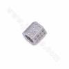 Perles de zirconium cubique micro-pavées en laiton, taille 8x8mm, trou 4.5mm, 10pcs/pack, (or, or rose, or blanc) plaqué