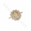 Brass Micro Pave Cubic Zirconia Charms Connector  Size 22x17mm Hole 0.8mm 8pcs/Pack