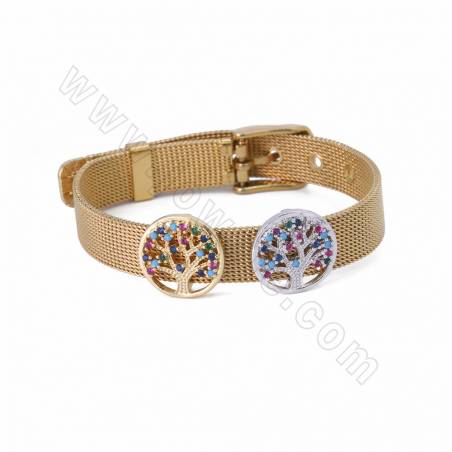 Accessoires pour Bracelets en laiton couleur dorée ou platine  Taille 15mm trou 10x2mm 20pcs/paquet