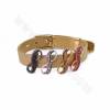 Accessoires pour bracelet en laiton avec zircon couleur dorée or rose platine ou noire  Taille 20x7mm 20pcs/paquet
