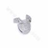 Ottone Micro Pave Cubic Zirconia Slide Charms, Drinking Cup, dimensioni 14x14mm, foro 9x2mm, 8pcs/pack