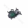Messing Micro Pave Zirkonia Slide Charms, Käfer, zu öffnen, Größe 18x15mm, Loch 10x2mm, 4 Stück / Packung