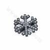 Латунные микропаве кубического циркония, снежинка, размер 16x16 мм, отверстие 10x2 мм, 8 шт/упак