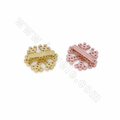 Accessoires pour bracelet en laiton avec zircon couleur dorée or rose platine ou noire  Taille 16x16mm trou 10x2mm 20pcs/paquet