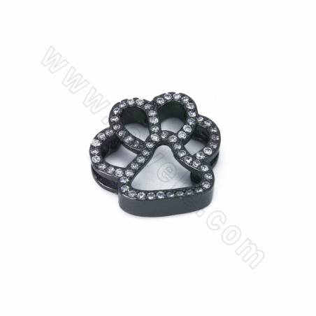 Breloques en laiton avec micro-perles en zirconium cubique, pattes, taille 16x15mm, trou 10x2mm, 8pcs/pack