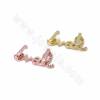 Brass Micro Pave Cubic Zirconia Slide Charms Word "love" Size 14x30mm Hole 10x2mm 10pcs/Pack