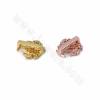 Brass Micro Pave Cubic Zirconia Lucky Tree Slide Charms Size 14x13mm Hole 10x2mm 10pcs/Pack