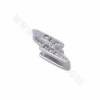 Brass Micro Pave Cubic Zirconia Lightning Bolt Slide Charms Size 13x4mm Hole 10x2mm 20pcs/Pack