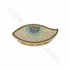Brass Micro Pave Cubic Zirconia Eyes Slide Charms Size 39x19mm Hole 10x2mm 2pcs/Pack