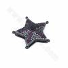 Laiton Micro Pave Cubic Zirconia Slide Charms, Starfish, Taille 26x26mm, Trou 10x2mm, 2pcs/pack
