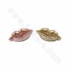 Brass Micro Pave Cubic Zirconia Lips Slide Charms Size 36x18mm Hole 10x2mm 2pcs/Pack