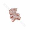 Brass Micro Pave Cubic Zirconia Little Boy Slide Charms Openable Size 18x11mm Hole 10x2mm 4pcs/Pack