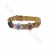 Accessoires pour Bracelets en laiton couleur dorée or rose noire ou platine  Taille 19x14mm trou 10x2mm 14pcs/paquet