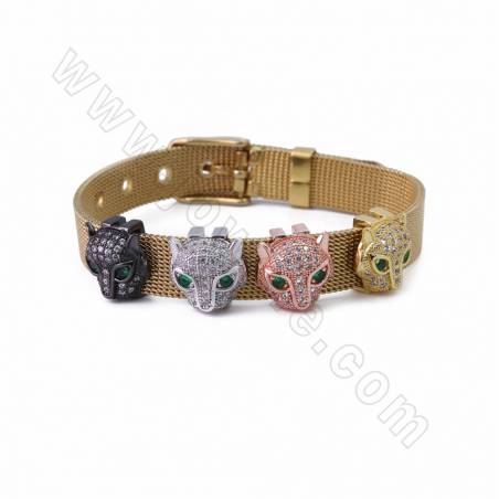 Accessoires pour Bracelets en laiton couleur dorée or rose noire ou platine  Taille 12x12mm trou 10x2mm 20pcs/paquet