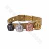 Accessoires pour Bracelets en laiton couleur dorée or rose noire ou platine  Taille 14x13mm trou 10x2mm 30pcs/paquet