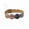 Accessoires pour Bracelets en laiton couleur dorée or rose noire ou platine  Taille14mm trou 10x2mm 14pcs/paquet