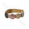 Accessoires pour Bracelets en laiton couleur dorée or rose noire ou platine  Taille 14mm trou 10x2mm 14pcs/paquet
