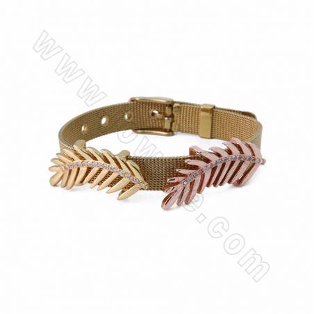Accessoires pour Bracelets en laiton couleur dorée or rose ou noire  Taille 32x15mm trou 10x2mm 30pcs/paquet