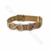 Accessoires pour Bracelets en laiton couleur dorée or rose noire ou platine  Taille 28x12mm trou 10x2mm 20pcs/paquet