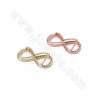 Brass Micro Pave Cubic Zirconia “8” Infinite Slide Charms Size 28x12mm Hole 10x2mm 8pcs/Pack