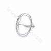 Кольцо для пальца с платиновым покрытием из серебра 925 пробы, внутренний диаметр 18,5 мм, лоток для кабошонов 18x24 мм, 1 шт/уп