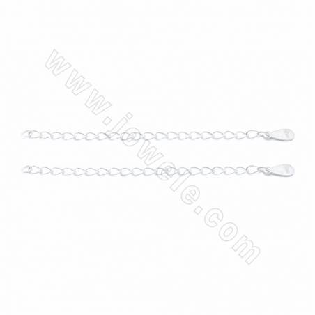 цепочки-удлинители с концами из серебра 925 пробы, длина 30~60 мм, ширина 2~3 мм, толщина 0,2~0,4 мм, отверстие 1,5~1,8 мм, 10 ш
