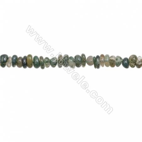Natural Moss Agate Beads Strand  Chips  Size 5~8x6~12mm  hole 0.8mm  15~16" x 1strand