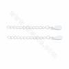 925 Sterling Silver End Extender Chains With Drop Tips Length 30~40mm Width 2~3mm Thickness 0.2~0.3mm 10pcs/Pack