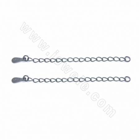 цепочки-удлинители из стерлингового серебра 925 пробы, с плоскими наконечниками в виде капель, длина 30~60 мм, ширина 2~3 мм, от