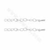 925 Sterling Silver End Extender Chains Length 30mm Width 3mm Thickness 0.3mm Platinum Plated 10pcs/Pack