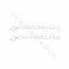 925 стерлингового серебра концевые удлинители цепочек, с сердечками, длина 30~50 мм, ширина 2~3 мм, отверстие 1.5~2.5 мм, 10 шт/